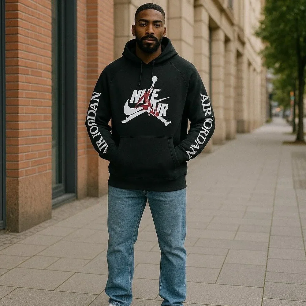 Nike Air‎ Jordan Jumpman Retro Casual Sports Hoodie Black Men's XXL